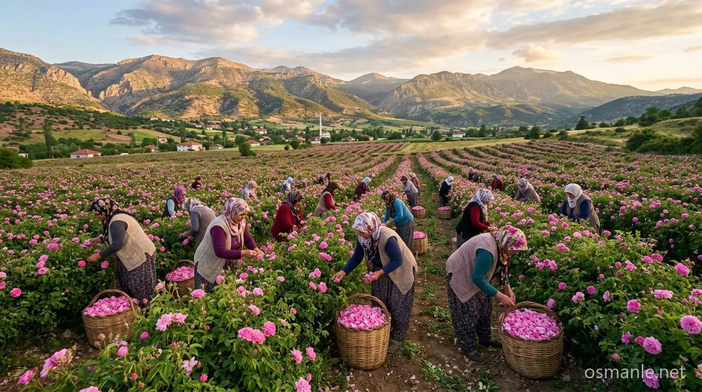 Isparta Yağ Gülü Hasadı (Rosa damascena)